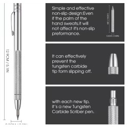 Grating Mohs pen with tungsten tip and magnetic head