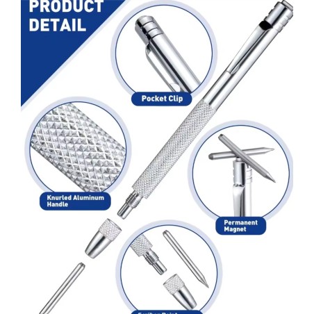 5 Units of Grating Mohs pen with tungsten tip and magnetic head