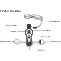Silbato de supervivencia multifuncional 7 en 1