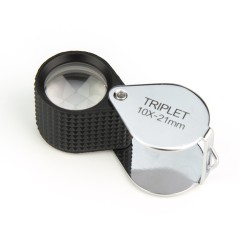 10x hand lens with non-slip rubber edge and screwless design