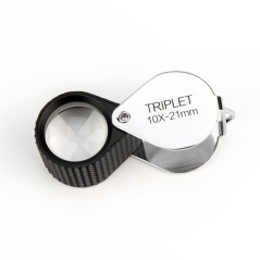10x hand lens with non-slip rubber edge and screwless design